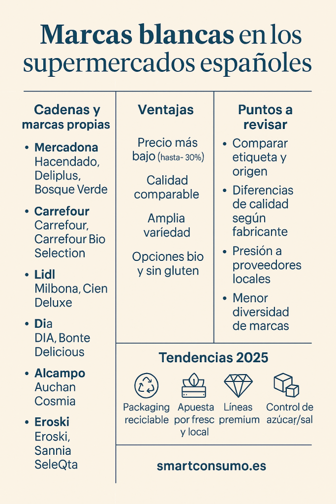 Marcas blancas en los supermercados españoles